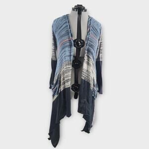 Venus Open Front Cardigan Women's L Hooded W/ Pockets Coverup Long Lightweight